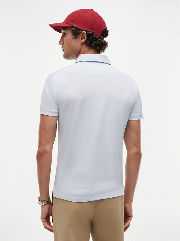New York Label Slim Fit Wide-Spread Polo Shirt