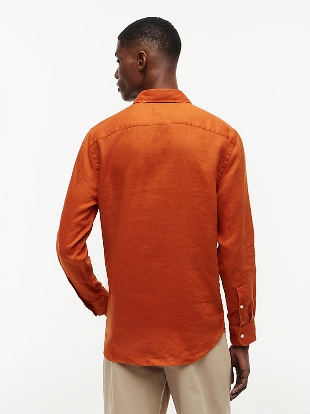 Regular Fit Washed Pure Linen Shirt