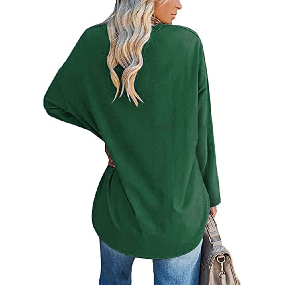 Haut ample à manches longues et col en V tendance pour femme (achetez-en 3, livraison gratuite)