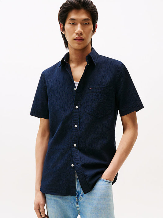 Regular Fit Seersucker Short Sleeve Shirt