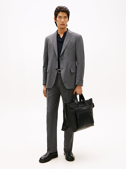 Textured Wool Blend Suit