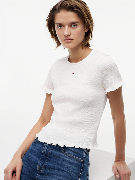 Smock Flag Embroidery Slim T-Shirt