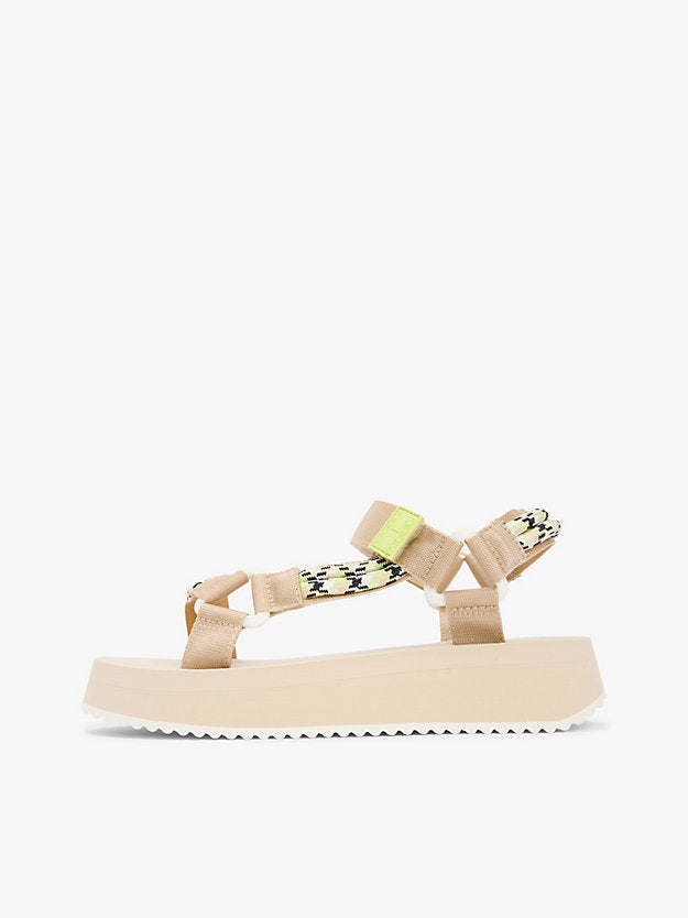 Webbing Rope Cleat Platform Sandals
