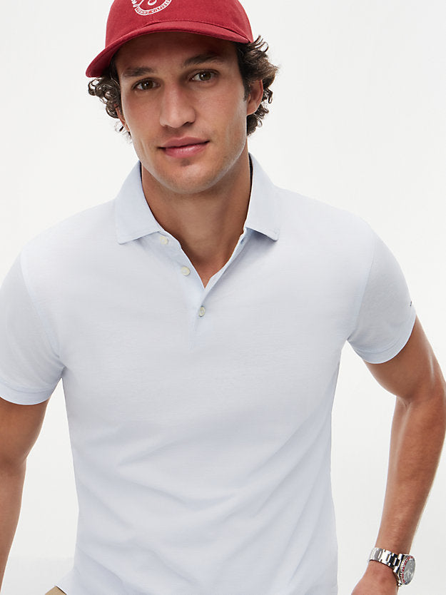 New York Label Slim Fit Wide-Spread Polo Shirt