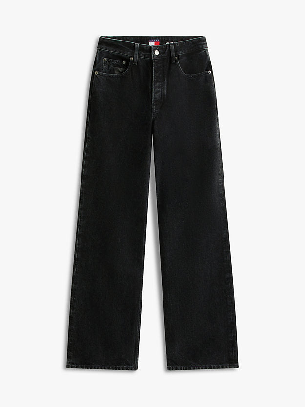 Mia Mid Rise Relaxed Straight Leg Black Jeans