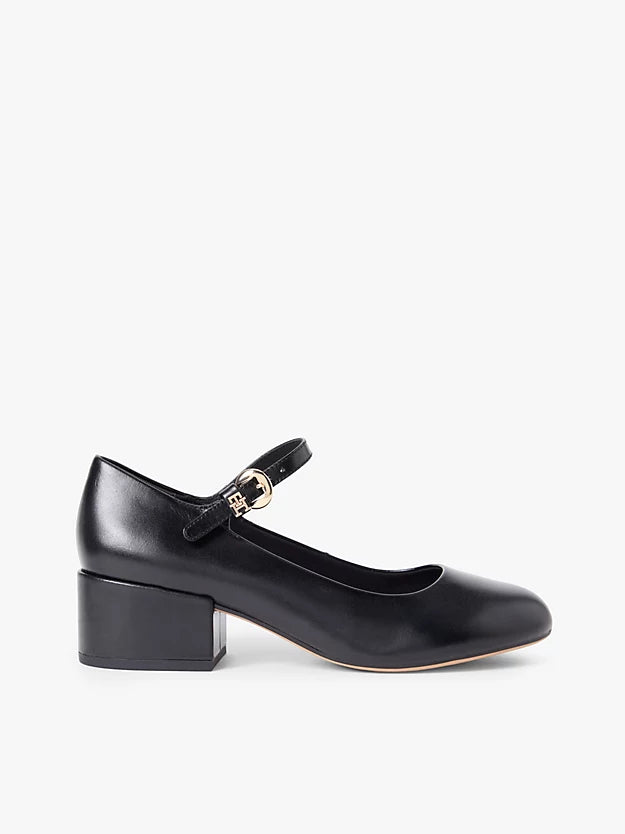 Leather Mary Jane Block Heels