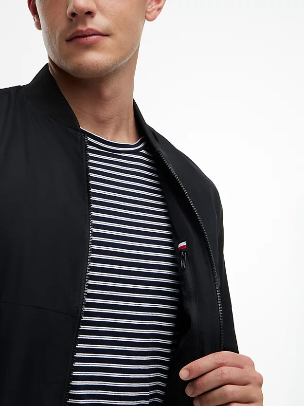 Water Resistant Tonal Logo Bomber Jacket
