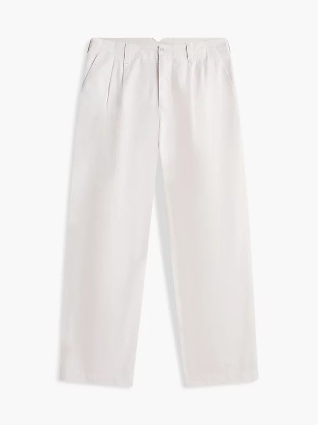 Lightweight Paper Touch Pleated Loose Trousers