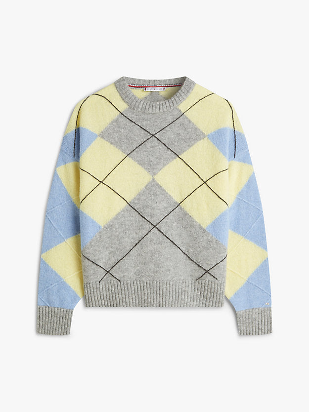 Argyle Oversized Alpaca Blend Jumper
