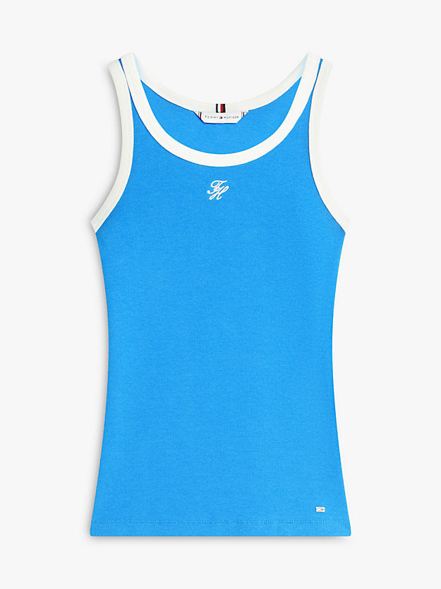 Contrast Trim Ribbed Slim Tank Top