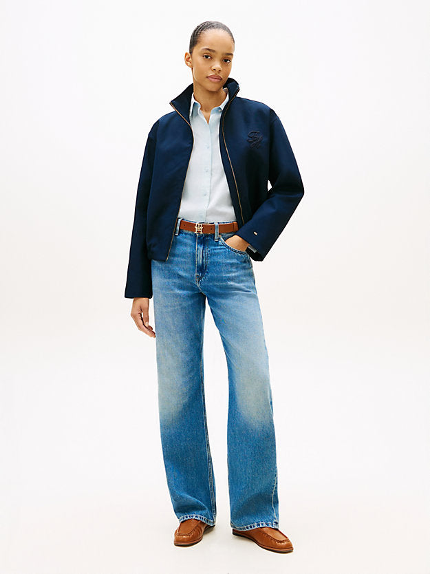 Logo Appliqué Oversized Bomber Jacket