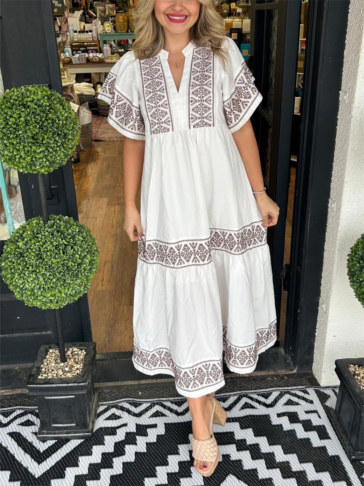Robe longue bohème à col en V pour femme (2 achetées, livraison gratuite)