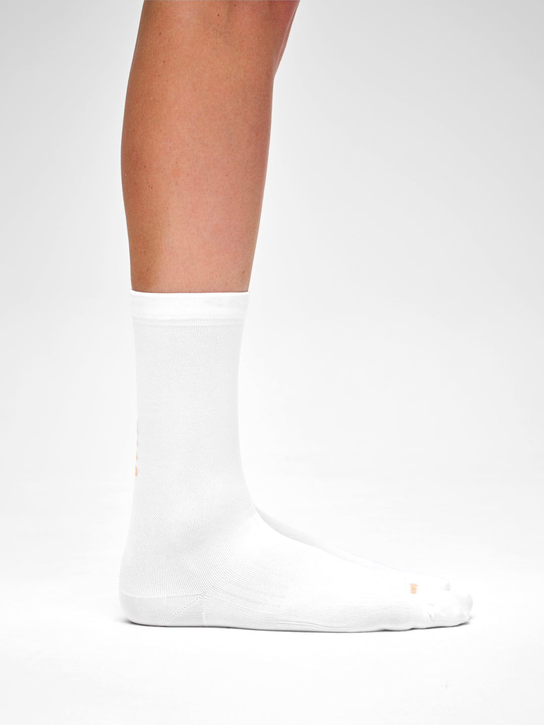 Team Sock - Long - WHITE/FADED FLUORO ORANGE