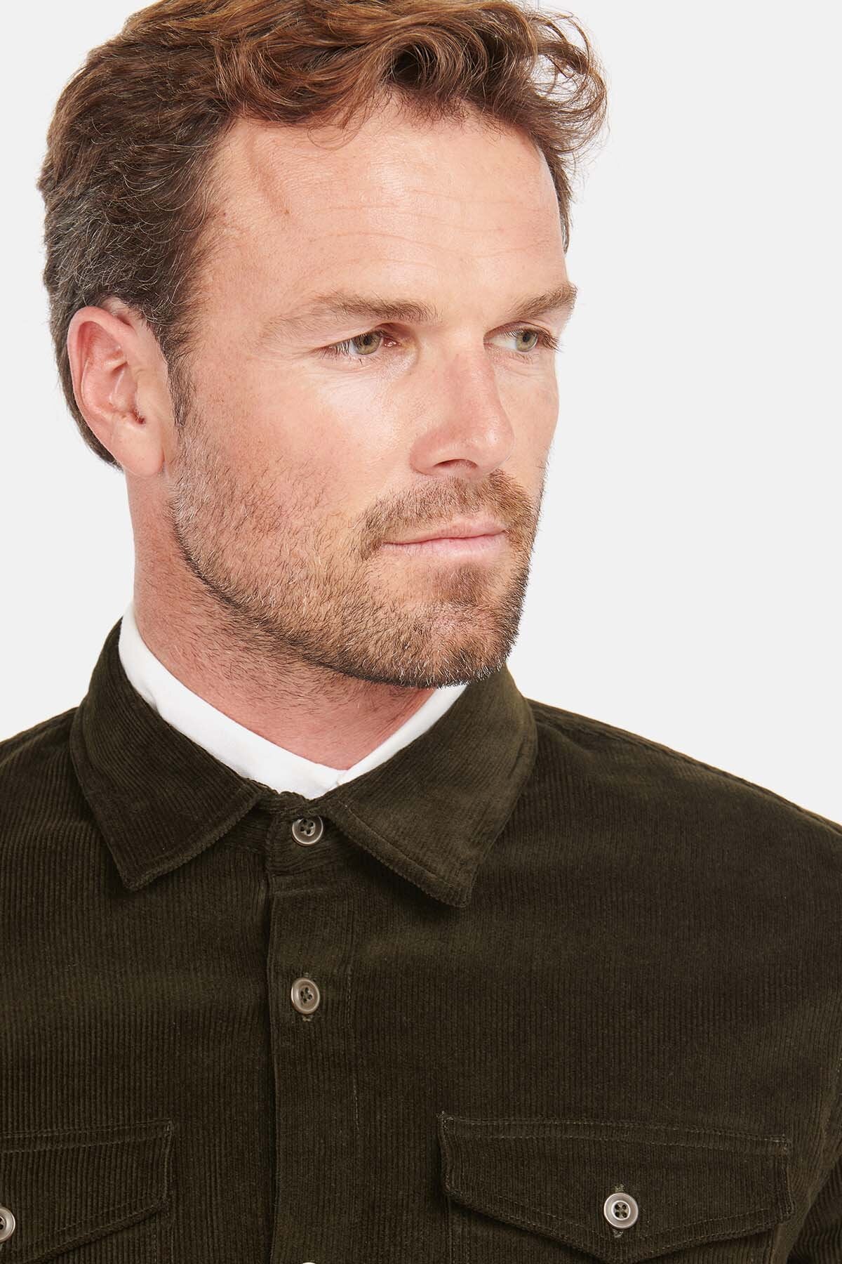 Casual Corduroy Jumper - OLIVE
