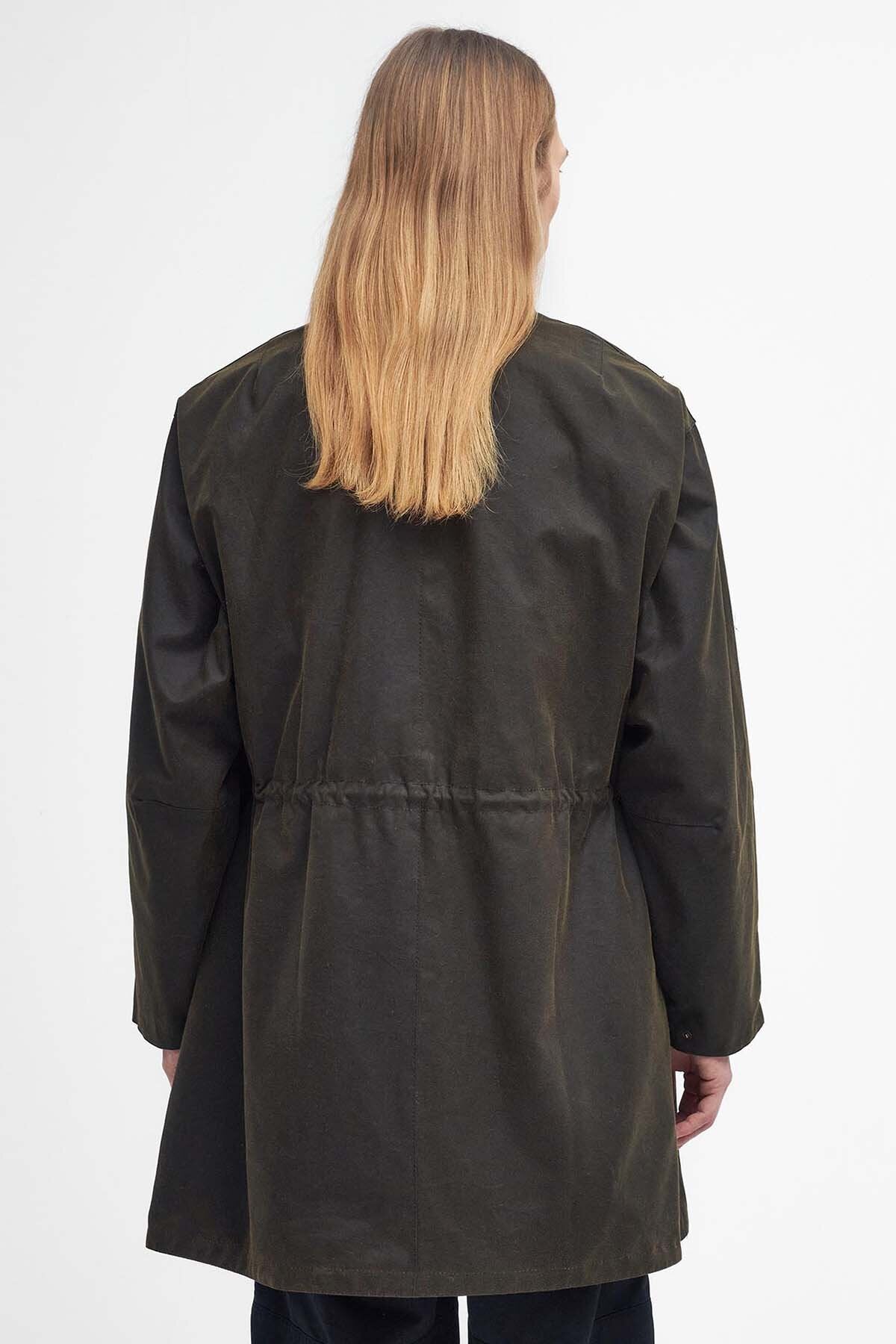 Bedale Waxed Trench Coat - OLIVE