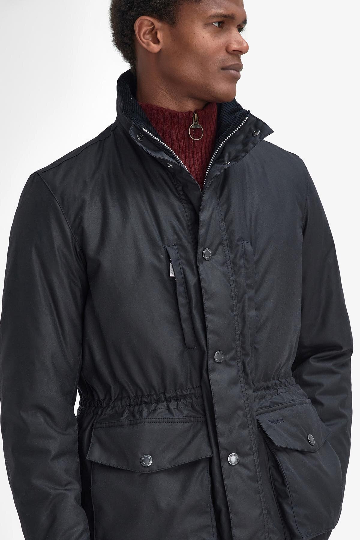 Falstone Waxed Jacket - NAVY
