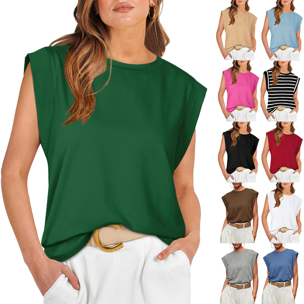 Gilet T-shirt décontracté basique pour femme (3 achetés, livraison offerte)
