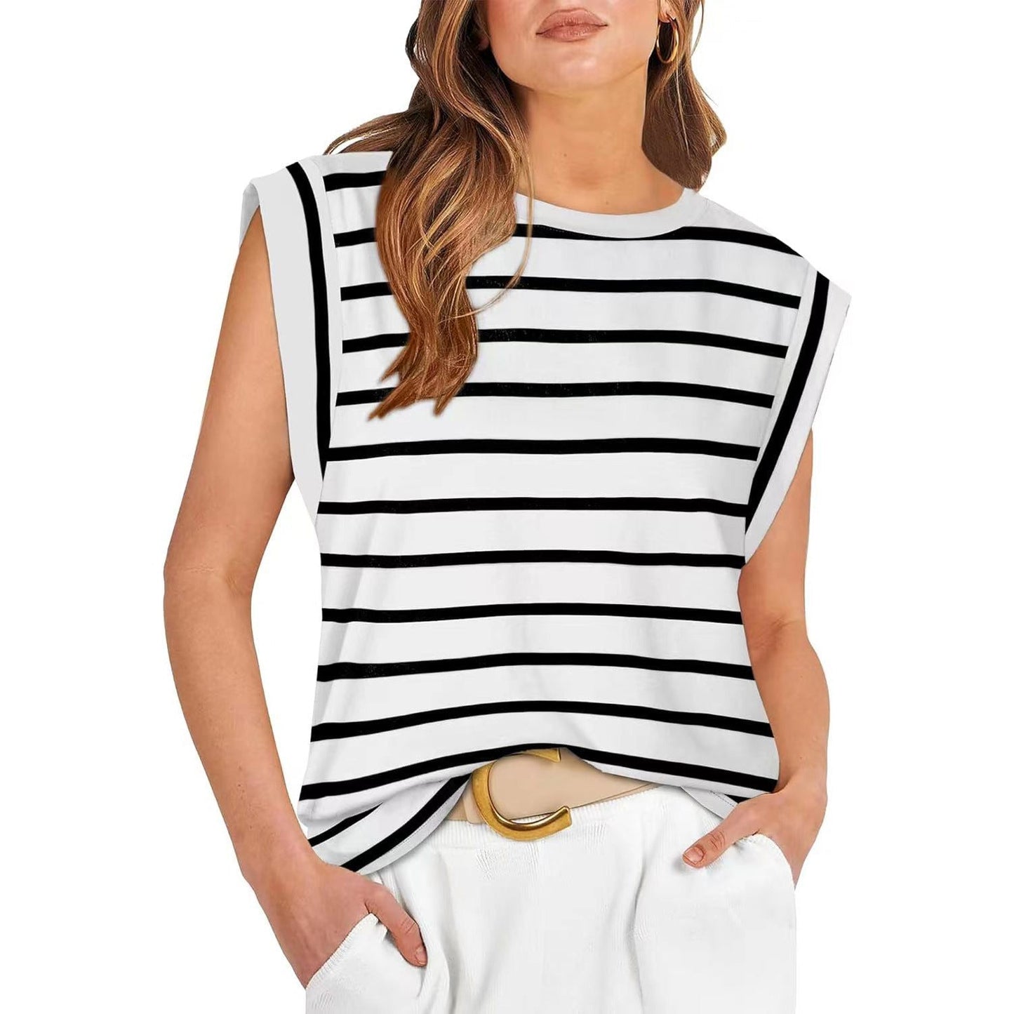 Gilet T-shirt décontracté basique pour femme (3 achetés, livraison offerte)