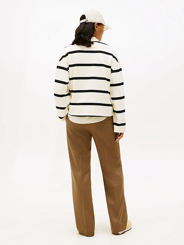 Logo Embroidery Terry Crew Neck Sweatshirt