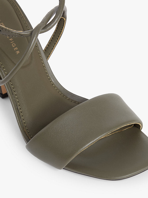 Leather Open Toe High Heels
