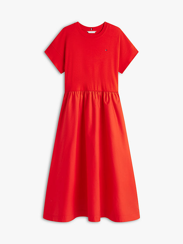Contrast Fit And Flare Midi Dress