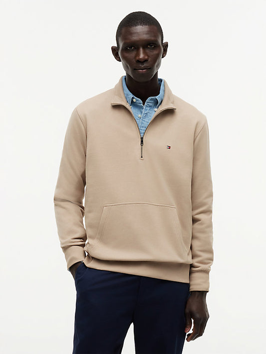 Flag Embroidery Terry Quarter-Zip Sweatshirt