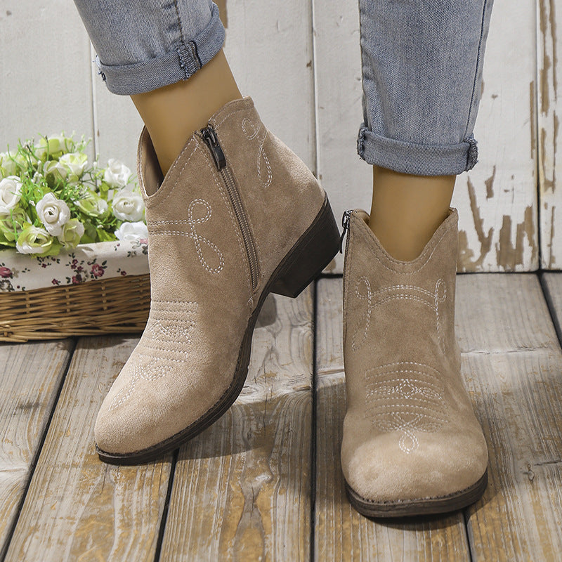 Bottes courtes western brodées – Adorables et polyvalentes pour vos tenues quotidiennes