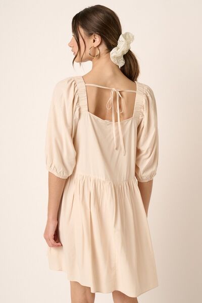 Robe Courte Mittoshop à Plis Plats et Dos Noué