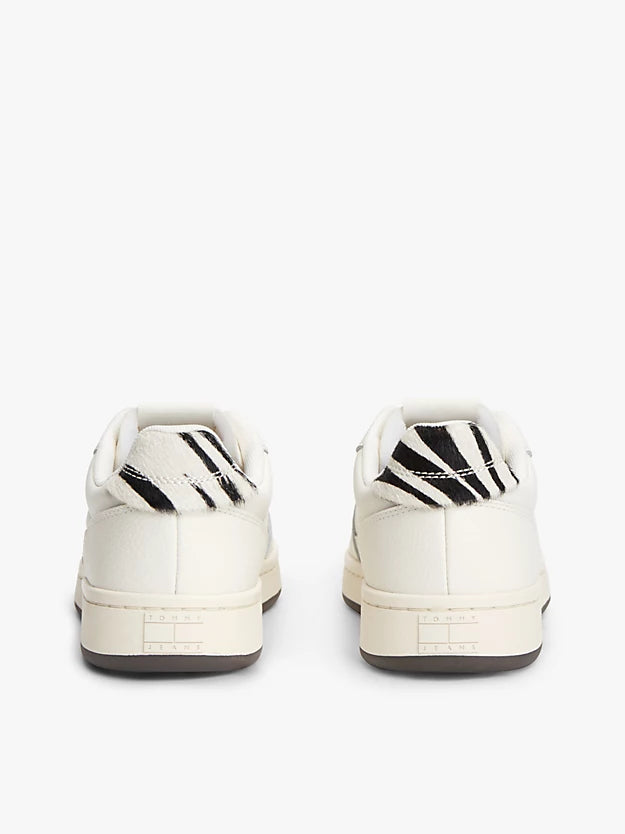 Zebra Heel Leather Archive Court Trainers