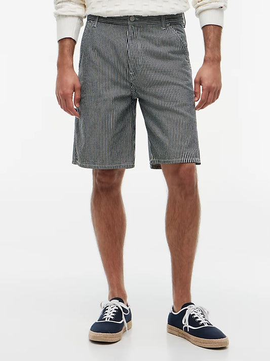 Stripe Relaxed Denim Shorts