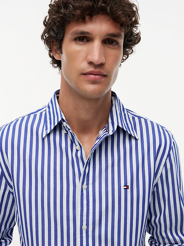 Flex Regular Fit Stripe Poplin Shirt