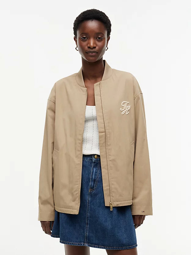 Logo Appliqué Twill Bomber Jacket
