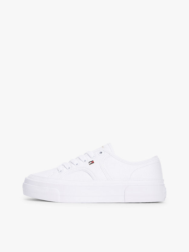 Logo Pebble Grain Leather Platform Trainers