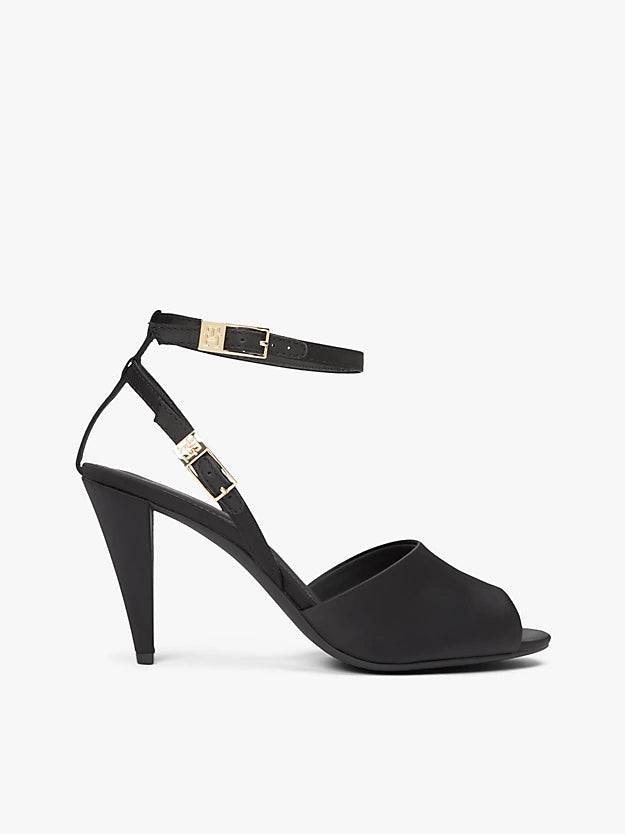 Satin Double Buckle High Heels