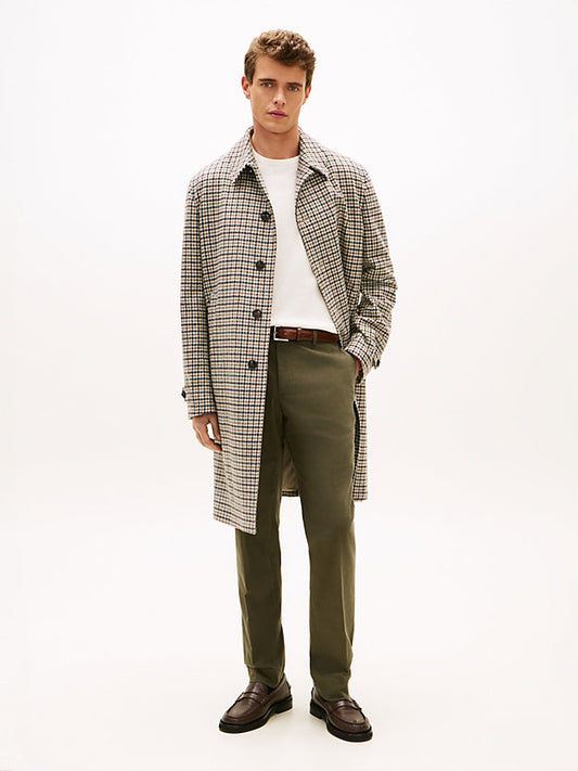 HoundstooWool Blend Longline Coat