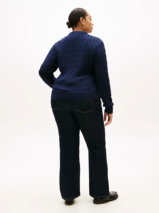 Curve Cable Knit Crew Neck Jumper