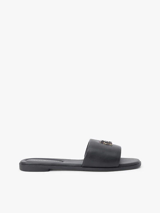 Leather Monogram Strap Mules