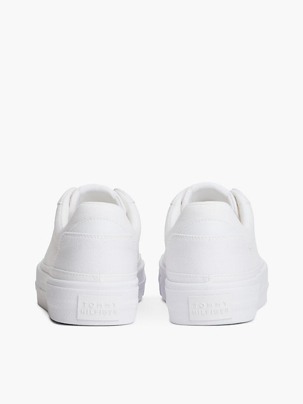 Metallic Logo Canvas Platform Trainers
