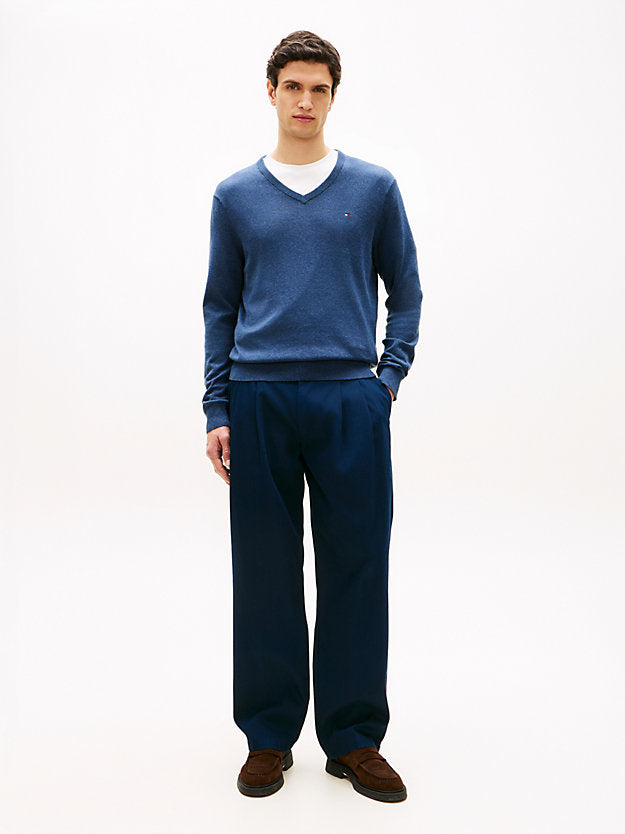 Flag Embroidery V-Neck Jumper