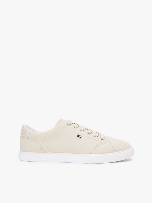 Low Profile Canvas Lace-Up Trainers