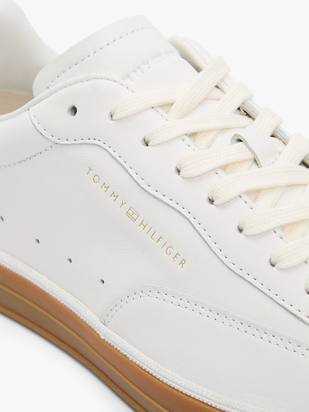 Luxe Metallic Logo Leather Trainers