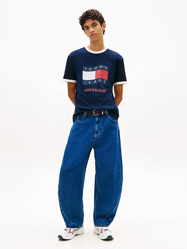 Wavy Flag Textured Jersey T-Shirt