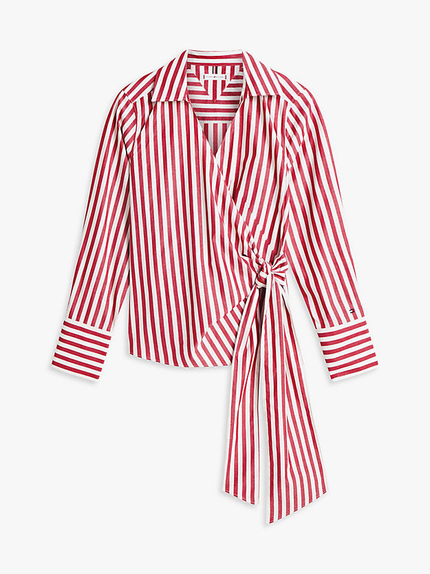Slim Fit Wrap Knot Poplin Shirt