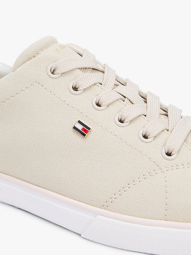 Low Profile Canvas Lace-Up Trainers