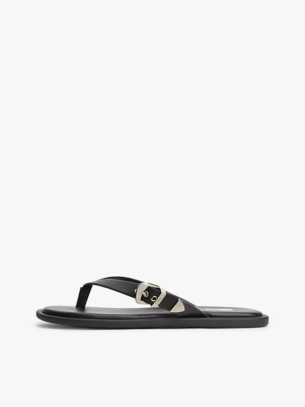 Leather Buckle Flip-Flops