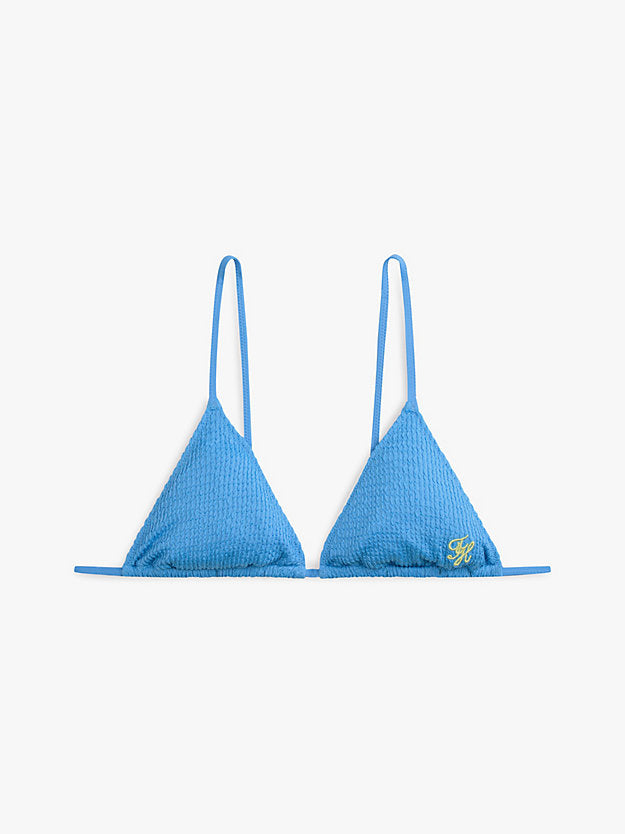 Crinkle Texture Triangle Bikini Top