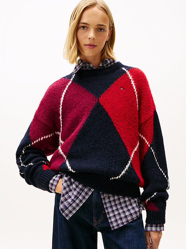 Argyle Oversized Jumper WiAlpaca