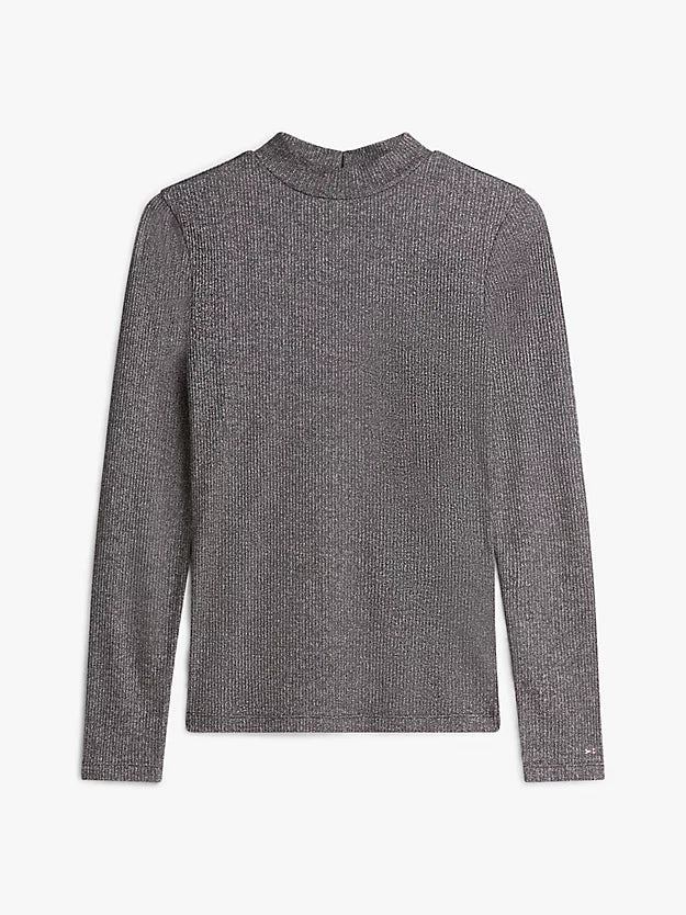 Festive Metallic Slim Long Sleeve Top