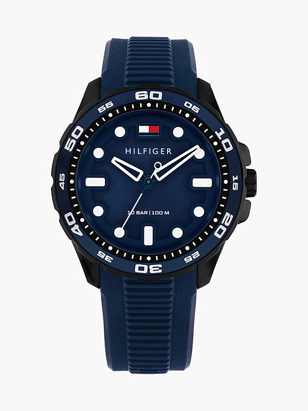 Blue Silicone Strap Watch