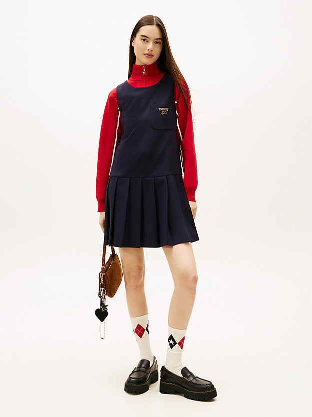 Girl Logo Mini Pinafore Dress